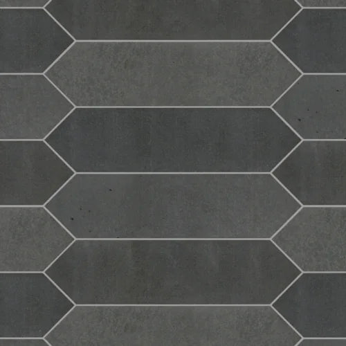 Black Picket Honed Basalt Mosaic Tile