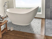 Black and White Pebbles Mesh Backed Tumbled Marble Mosaic Tile