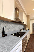 Black and White Pebbles Mesh Backed Tumbled Marble Mosaic Tile