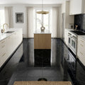 Black with Vein 12x12 Polished Marble Tile — Kitchen floor