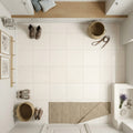 Blavet Blanc Limestone Tile 12x12 Honed 3/8 inch — Mudroom floor