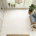 Blavet Blanc Limestone Tile 12x12 Honed 3/8 inch — Sunroom floor