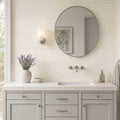 Blavet Blanc Limestone Tile 12x24 Honed 1/2 inch — Bathroom vanity wall