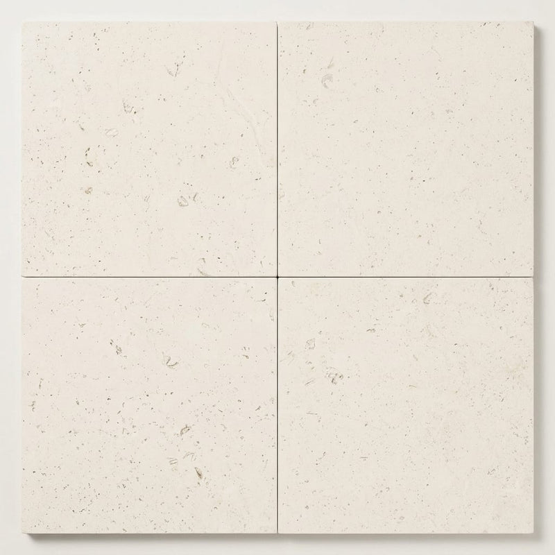 Blavet Blanc Limestone Tile 18x18 Honed 1/2 inch close-up