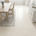 Blavet Blanc Limestone Tile 18x18 Honed 1/2 inch — Dining Room floor