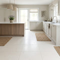 Blavet Blanc Limestone Tile 18x18 Honed 1/2 inch — Kitchen floor