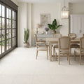 Blavet Blanc Limestone Tile 18x18 Honed 1/2 inch — Living Room floor