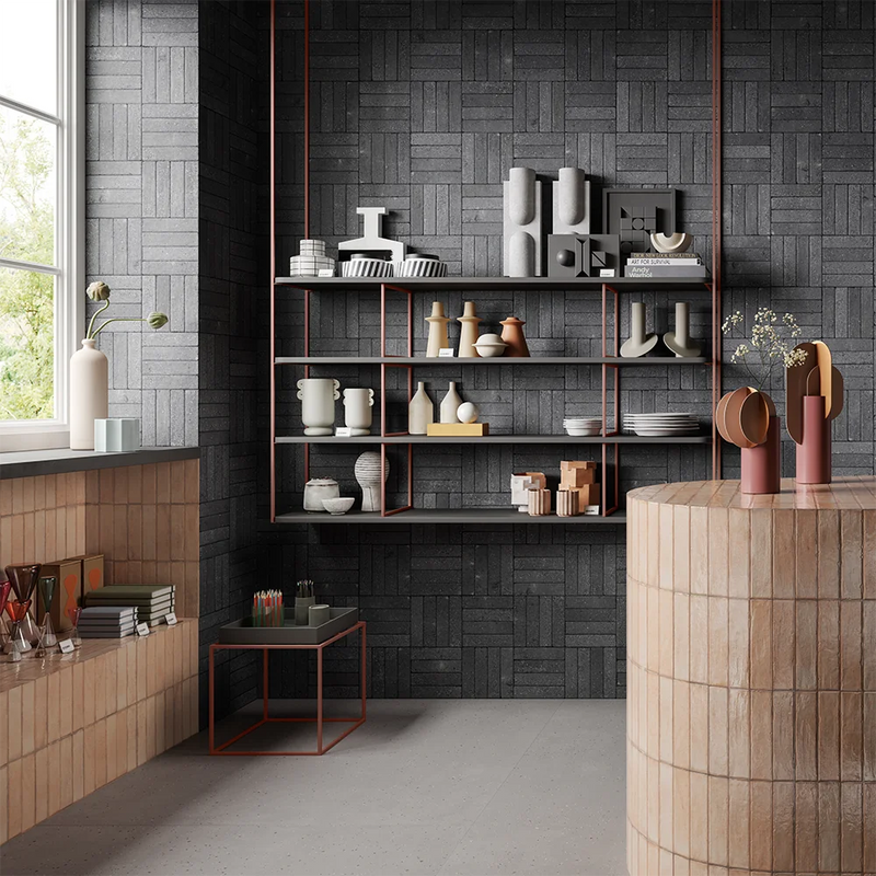 Block Dark 2x8 Matte Ceramic Tile