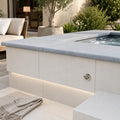 Blue Island Marble Leather (Sandblasted & Brushed) 12 x 24 x 2 Double Bullnose Coping 12x24 pool coping — Spa spa overhang edge
