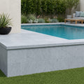 Blue Island Marble Leather (Sandblasted & Brushed) 12 x 24 x 2 Modern Coping 12x24 pool coping — Swimming Pool raised bond beam cap