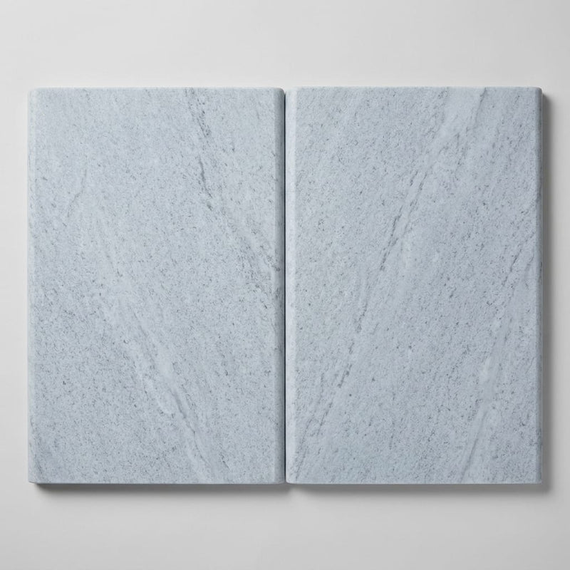 Blue Island Marble Leather (Sandblasted & Brushed) 16 x 24 x 2 Double Bullnose Coping 16x24 close-up