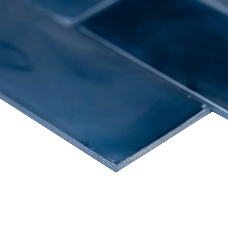 Blue Shimmer 2x6 Subway Glass Tile