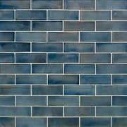 Blue Shimmer 2x6 Subway Glass Tile