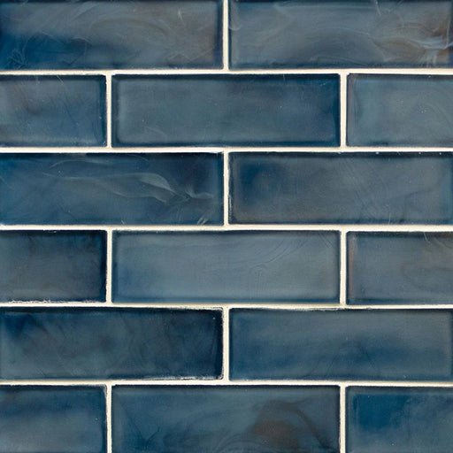 Blue Shimmer 2x6 Subway Glass Tile