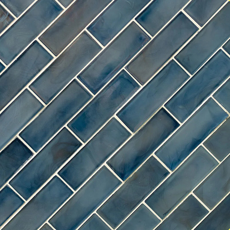 Blue Shimmer 2x6 Subway Glass Tile