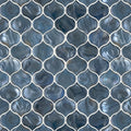 Blue Shimmer Arabesque Pattern Glossy 0.31 Inch Glass Mosaic Tile