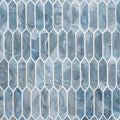 Blue Shimmer Picket Pattern 0.24 Inch Glass Mosaic Tile