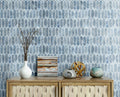 Blue Shimmer Picket Pattern 0.24 Inch Glass Mosaic Tile