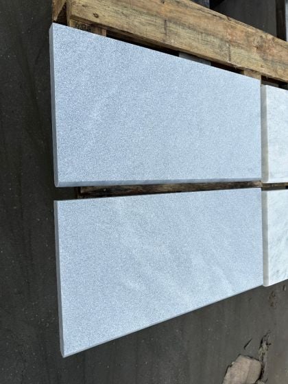 Blue Island Marble Leather (Sandblasted & Brushed) 16 x 24 x 1.25 Bullnose Coping