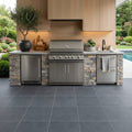 Bluestone Dark Grey Porcelain Rough & Straight Edge 24 x 24 x 3/4 Paver 24x24 — Outdoor Kitchen floor