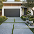Bluestone Dark Grey Porcelain Rough & Straight Edge 24 x 48 x 3/4 Paver 24x48 — Front Yard driveway