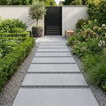Bluestone Light Grey Porcelain Rough & Straight Edge 24 x 48 x 3/4 Paver 24x48 — Garden path