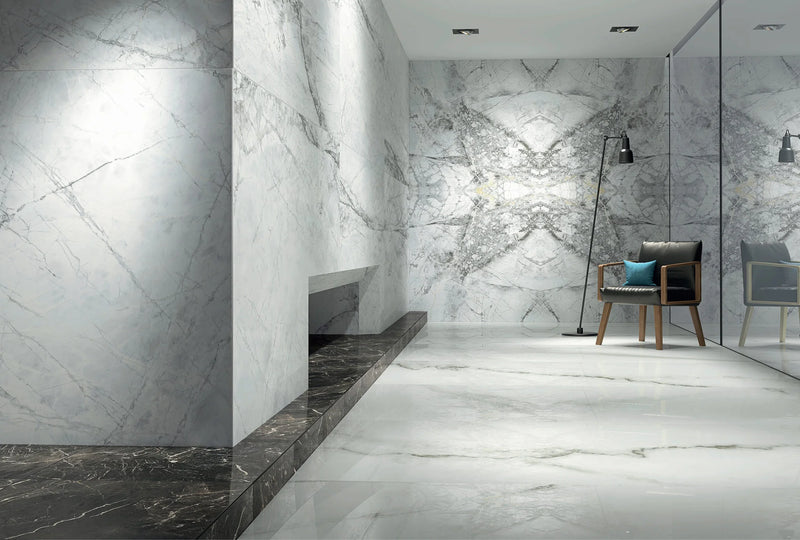 Bluetta Print A 48x96 Polished Porcelain Slab