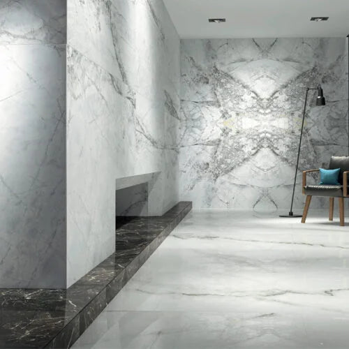 Bluetta Print B 48x96 Polished Porcelain Slab