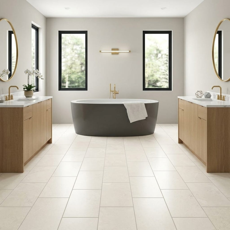 Borgo Luce 12x24 Porcelain Tile — Bathroom floor