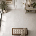 Botticino Fiorito 12x12 Veined Marble Tile — Hallway floor