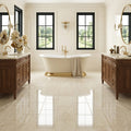 Botticino Marble Tile 12x24 Polished — Bathroom floor