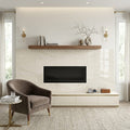 Botticino Marble Tile 12x24 Polished — Living Room fireplace surround