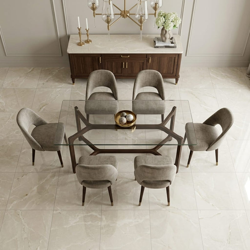 Botticino Marble Tile 24x24 Polished — Dining Room floor