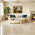 Botticino Marble Tile 24x24 Polished — Living Room floor