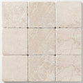Botticino Marble Tile 4x4 Tumbled close-up