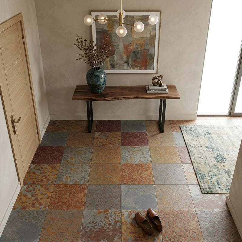 Brazilian Multicolor 12x12 Gauged Stone Tile — Foyer floor