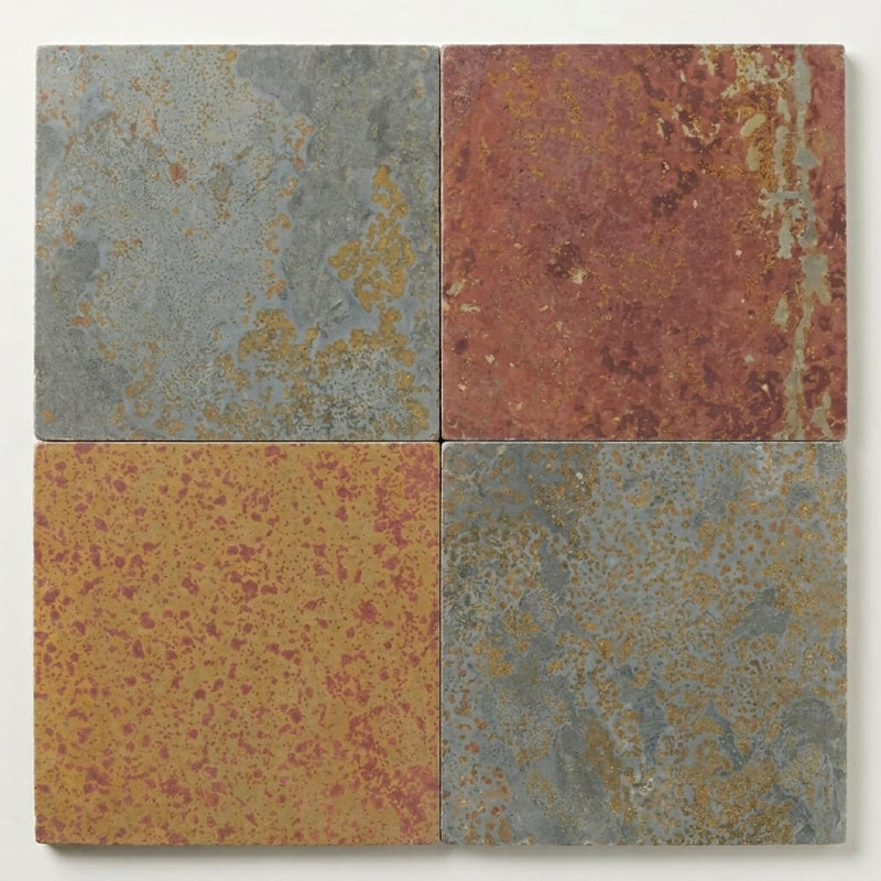 Brazilian Multicolor 24x24 Gauged Marble Tile close-up