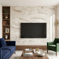 Breccia Bianco Marble Tile 12x24 Polished — Living Room feature wall