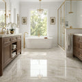 Breccia Bianco Marble Tile 12x24 Polished — Primary Bath floor