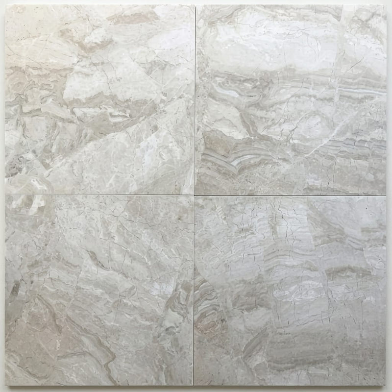 Breccia Bianco Marble Tile 18x18 Honed close-up