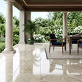 Breccia Bianco Marble Tile 18x18 Polished — Covered Patio floor