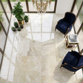 Breccia Bianco Marble Tile 18x18 Polished — Sunroom floor