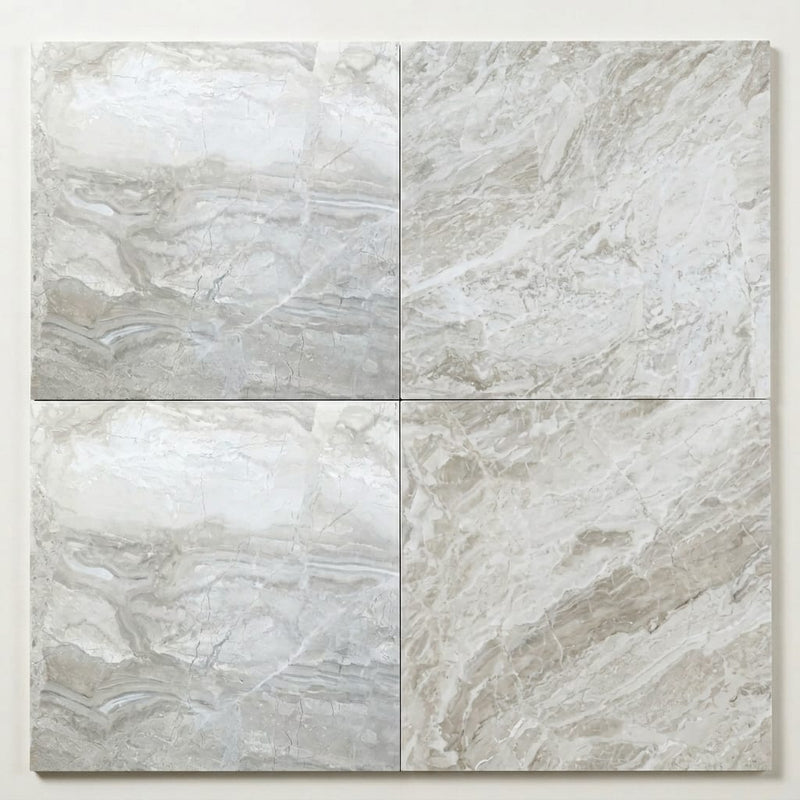 Breccia Bianco Marble Tile 24x24 Honed close-up