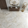 Breccia Bianco Marble Tile 24x24 Honed — Foyer floor