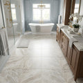 Breccia Bianco Marble Tile 24x24 Honed — Primary Bath floor