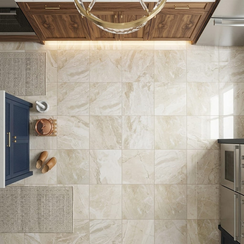 Breccia Bianco Marble Tile 24x24 Polished — Kitchen floor