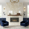 Breccia Bianco Marble Tile 24x24 Polished — Living Room fireplace surround
