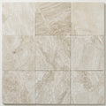 Breccia Bianco Marble Tile 8x8 Brushed close-up