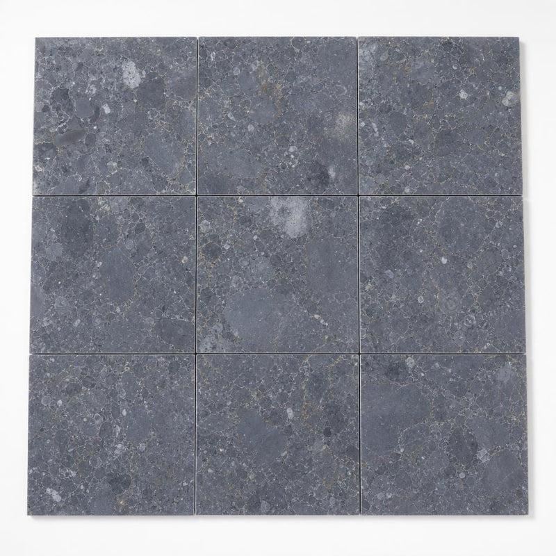 Breccia Grigio 12x12 Honed Veined Marble Tile close-up