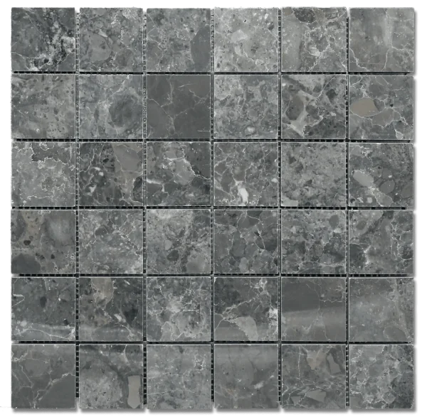 Travertine/Marble Mosaics Breccia Grigio 12x12 Natural Veined Marble Mosaic